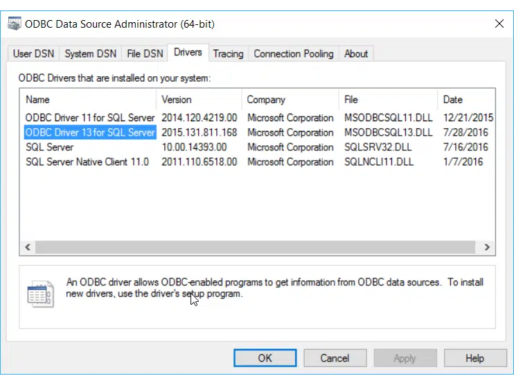 ODBC Driver For Windows Server 2016 Download Free