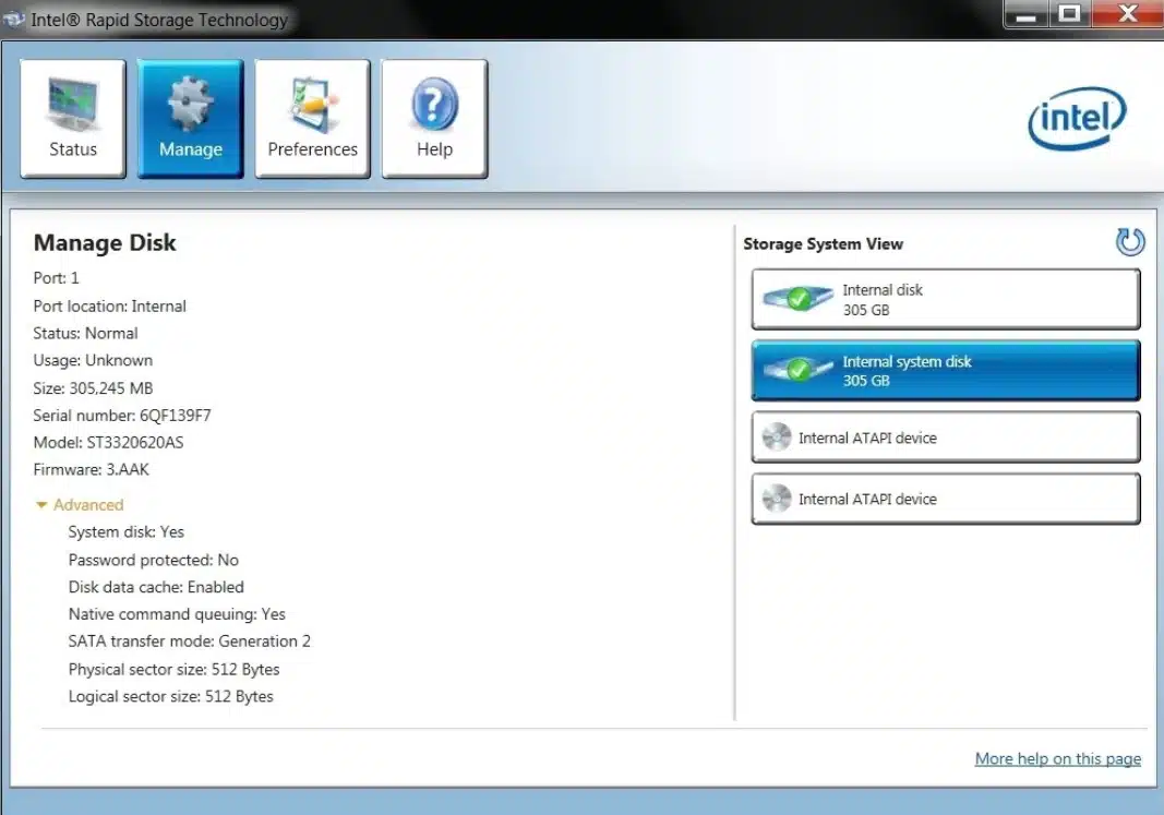 Intel Rapid Storage Technology Driver (All Windows) Download Latest